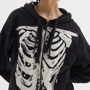 Urban Outfitters Skeleton Zip Up Hoodie